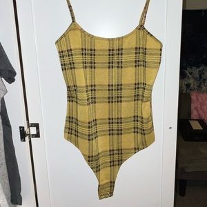 Yellow Plaid Bodysuit